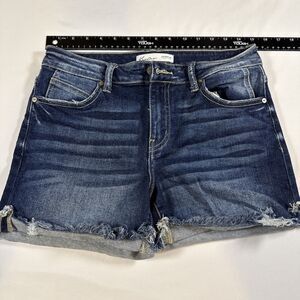 Kancan womens denim shorts sz 27 distressed midrise summer party beach festival